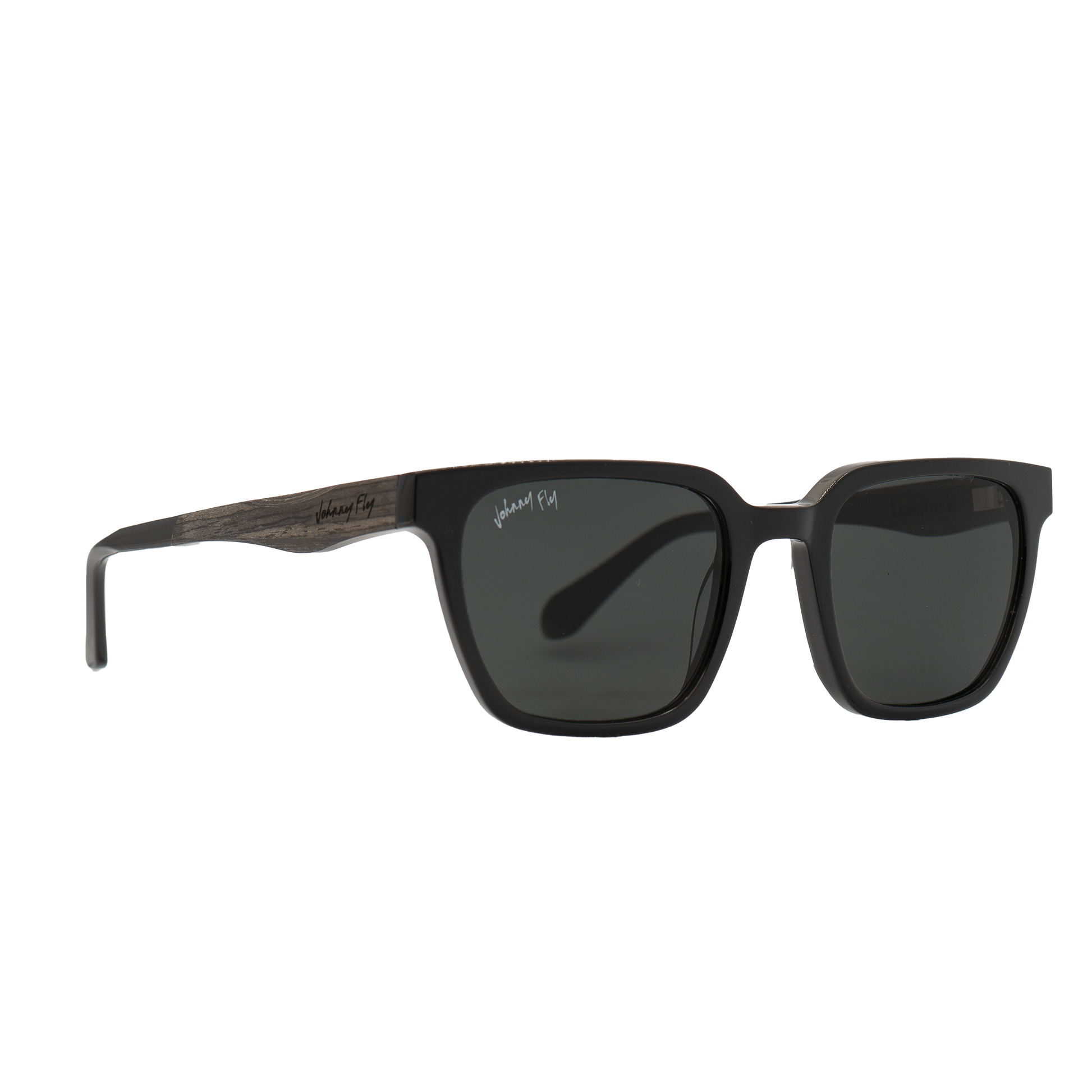 Johnny Fly Longitude | Gloss Black Gloss Black / Smoke Polarized Longitude Sunglasses